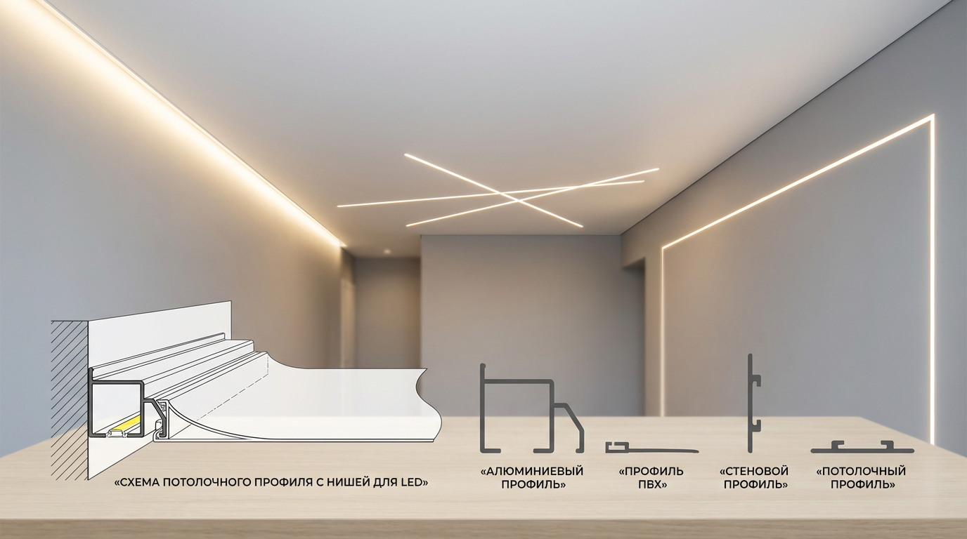  Какие бывают профили для натяжных потолков